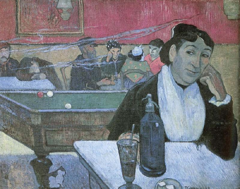 Paul Gauguin Dans  un cafe a Arles depicts the same cafe Van Gogh painted Spain oil painting art